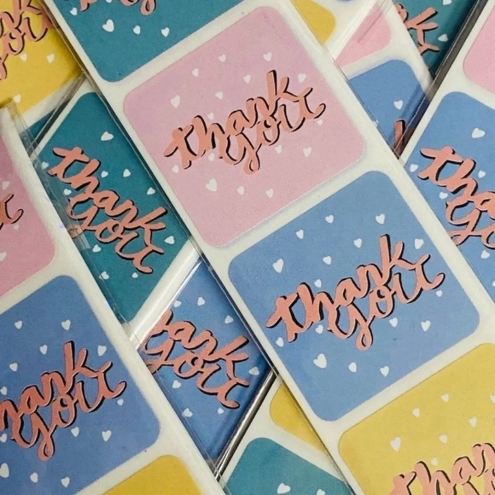40 Small Thank You Stickers! (Quarter Size)